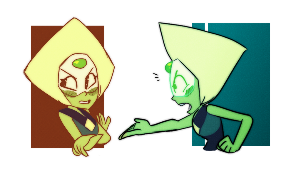 A couple doodles of little Peridot blushing! I officially started my new job this week which is why I havent been posting as often, but hopefully I'll be back to updating a bunch and drawing daily ...