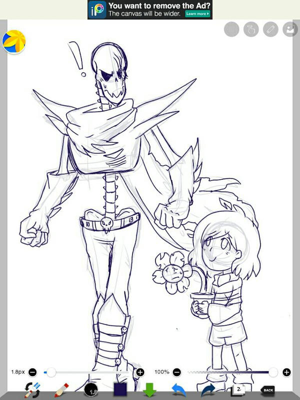 Underfell Papyrus X Frisk (Detailed sketch) by MelodiousRed on DeviantArt