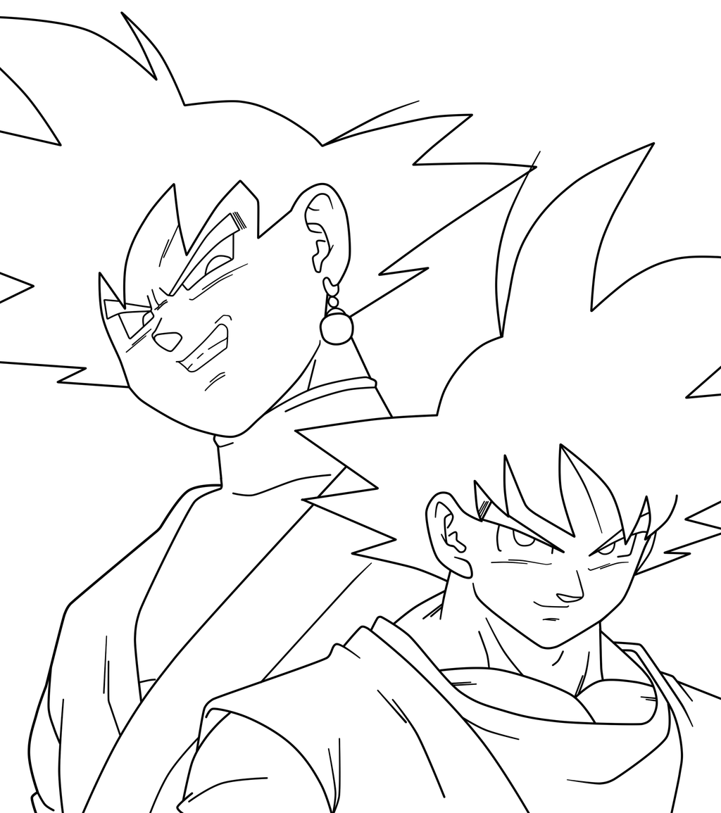 Goku y Black - Lineart by SaoDVD on DeviantArt