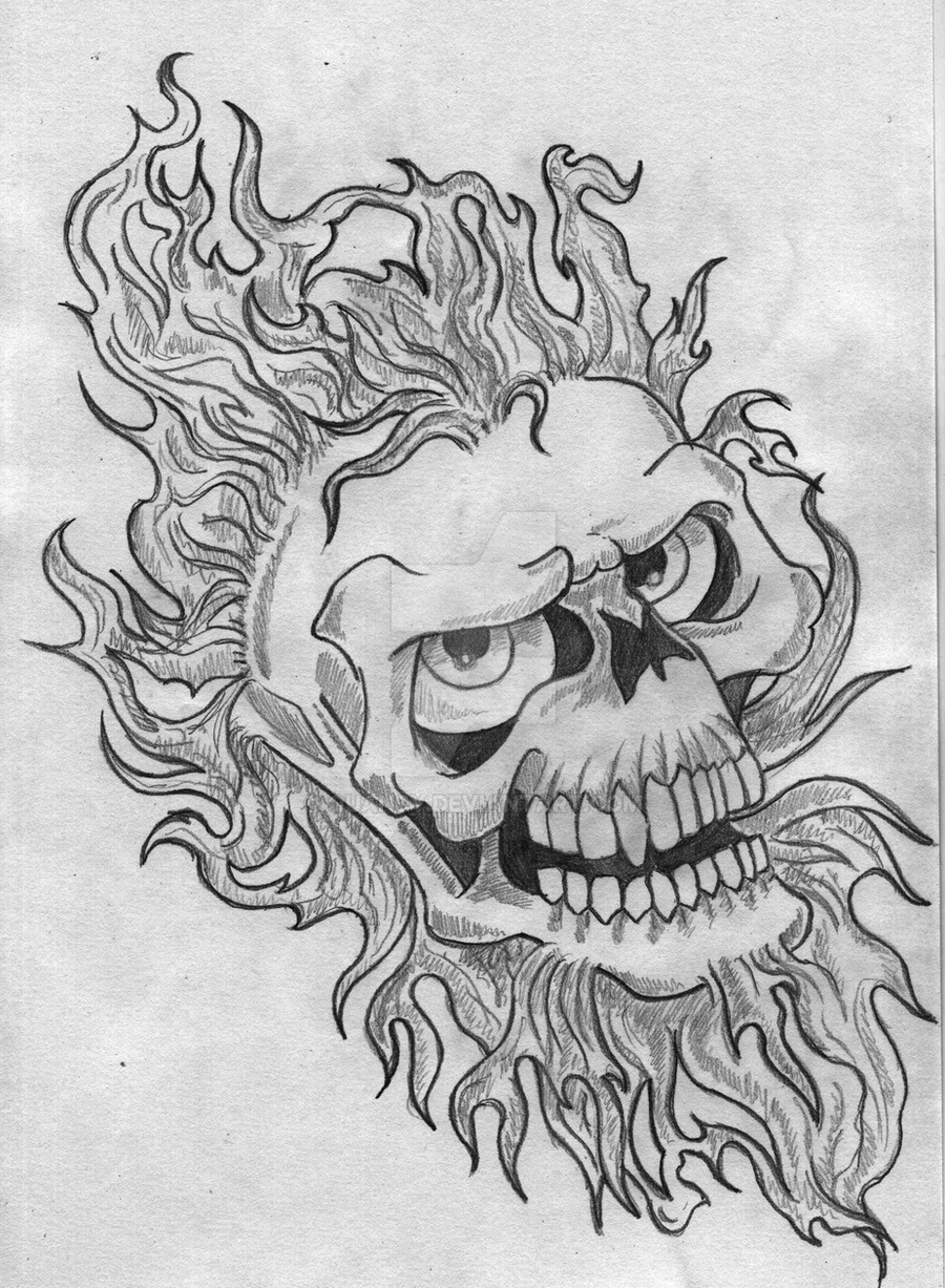 Skull on fire by HorribleEscape on DeviantArt