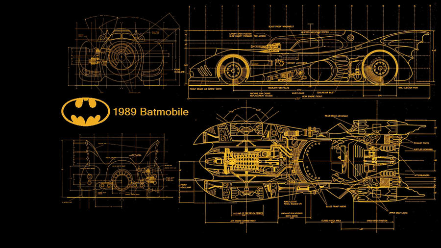 Batmobile 1989 Blueprints by kharec84