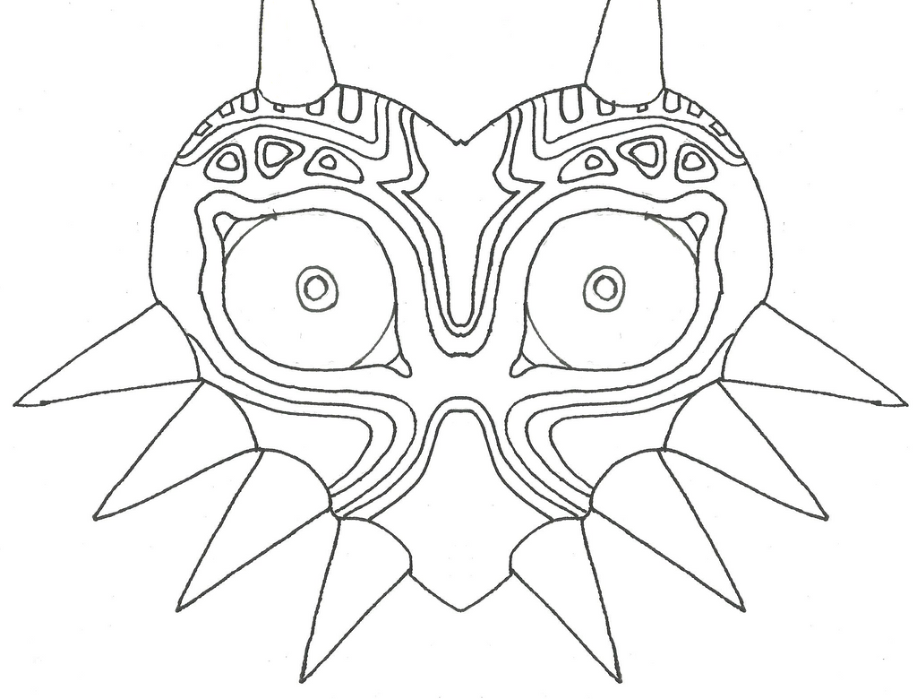 majoras mask coloring pages deku link - photo #4