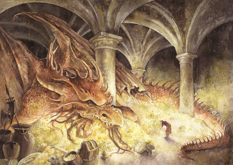 Artwork inspired by Tolkien - Page 27 Smaug_s_cave_by_katarzyna_kmiecik-d4rzjqu