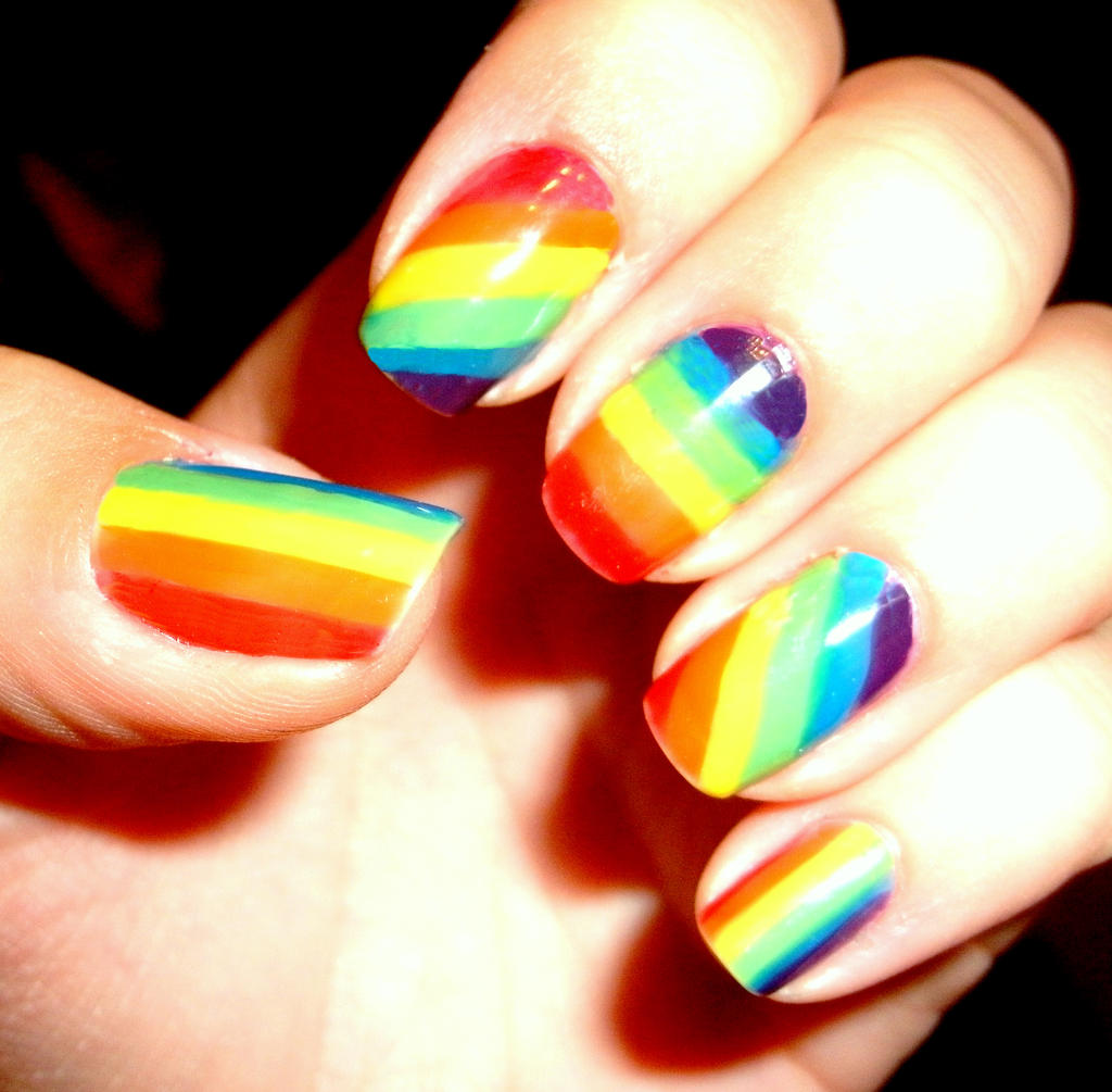 Ready for Gay Pride - Nails by CosmosBrownie on DeviantArt