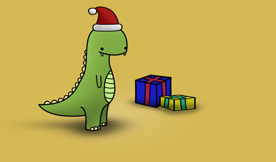 Christmas dinosaur ._. by RuxyyyART on DeviantArt