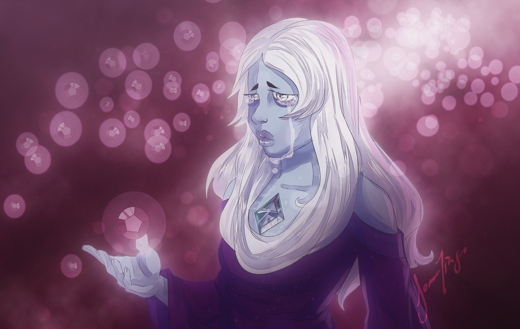 Why can’t you just let me grieve? Blue Diamond! I loved her design, and her voice and how sad she was. My tumblr: joanatiagoartsanddoodles.tumbl…