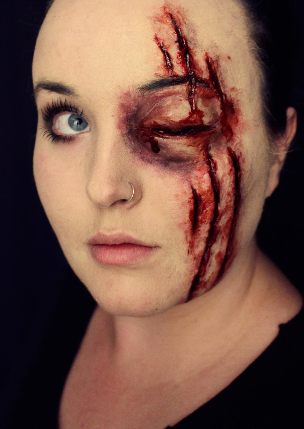 Halloween Makeup Tutorial Scratched Face Youtube