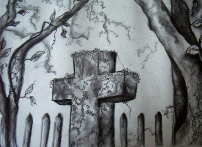 Graveyard drawing by Poe202 on DeviantArt