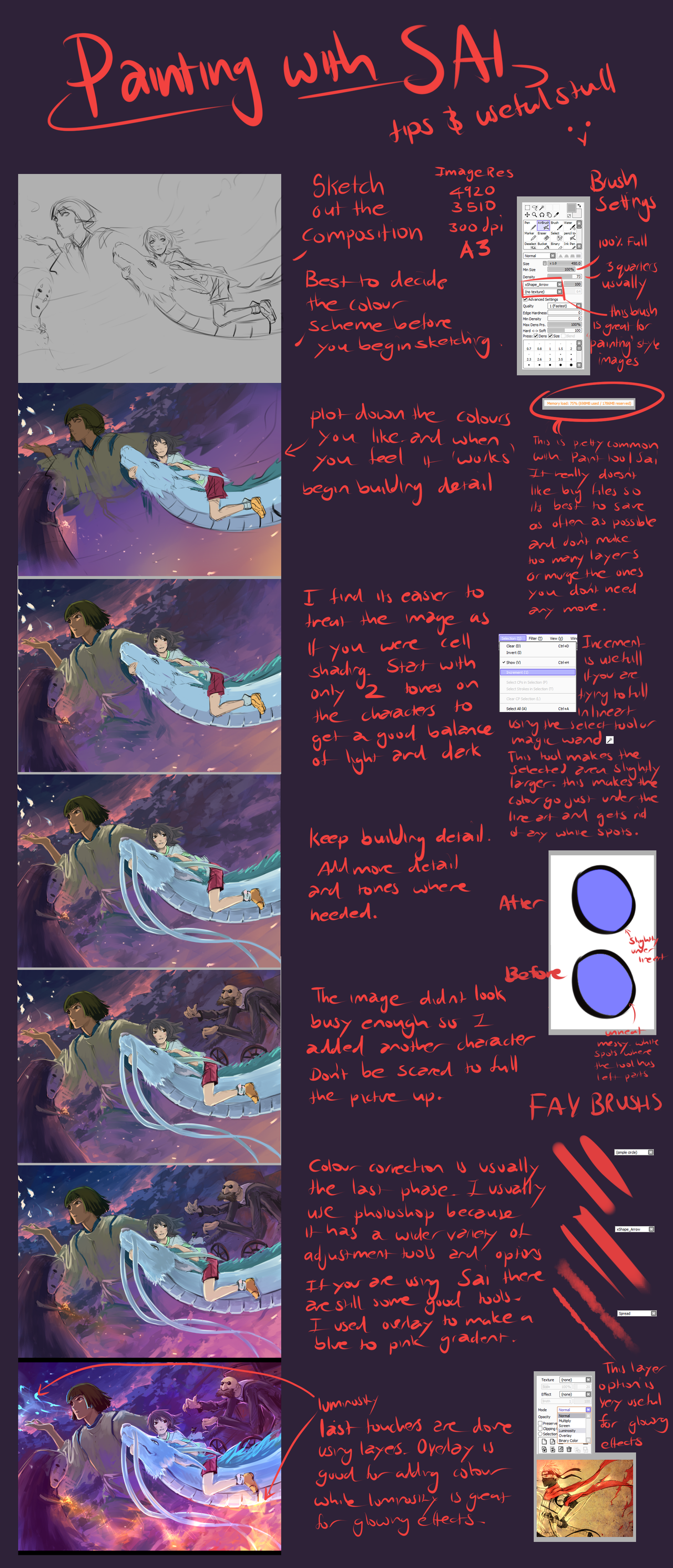 Painting  and Paint  Tool  Sai  tips  by moni158 on DeviantArt