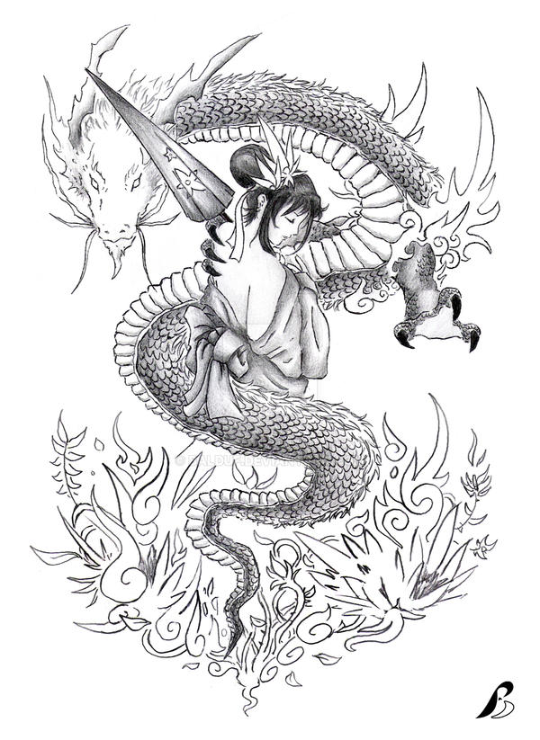 geisha n dragon tattoo by Balduf on DeviantArt