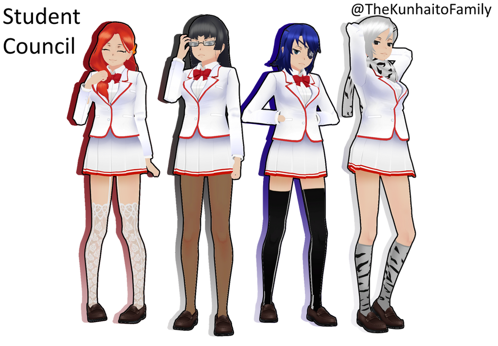 Mmd X Yansim Student Council Members By Justhaito On Deviantart