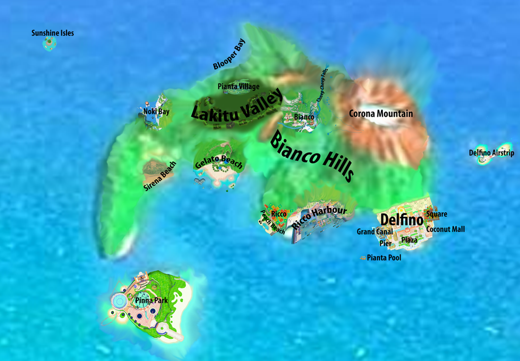 Mushroom Kingdom Map: Isle Delfino by Marhiin