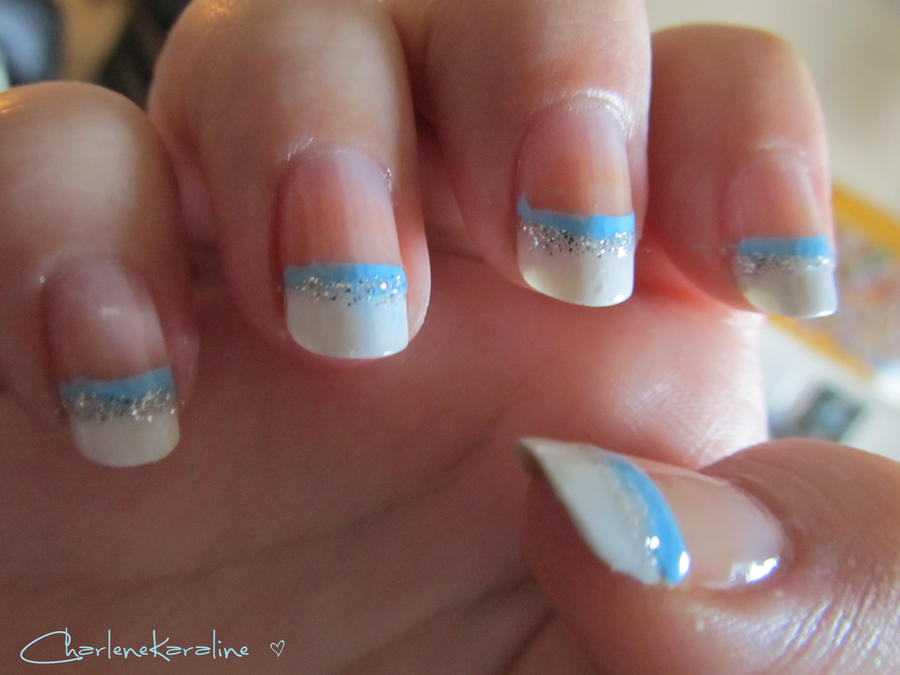 Blue French Tip - Right hand by CharleneKaraline on DeviantArt