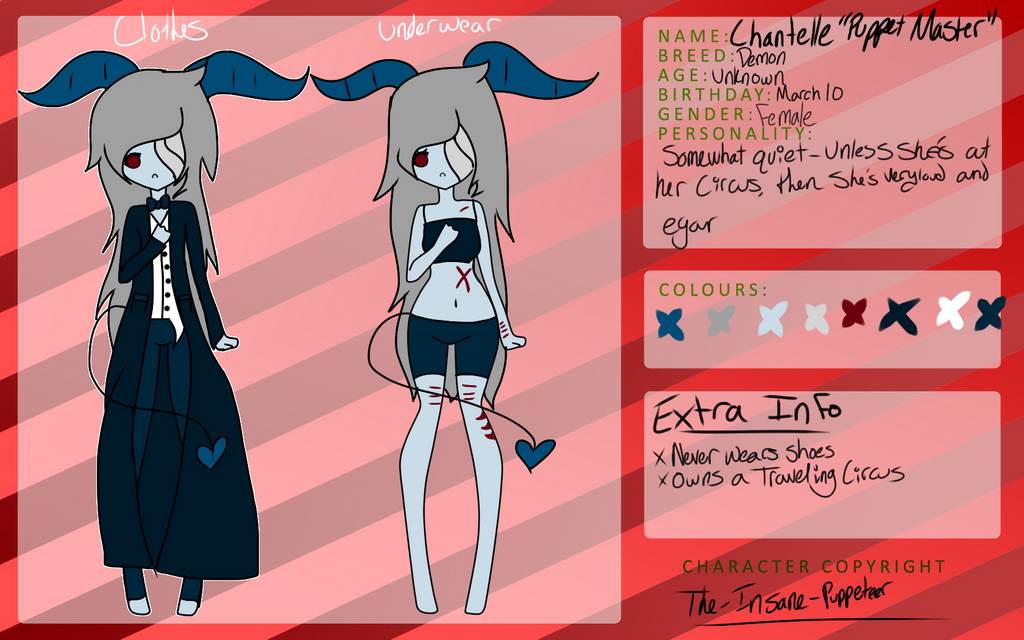 Chantelle ''Puppet Master'' Reference Sheet by The-Insane-Puppeteer on