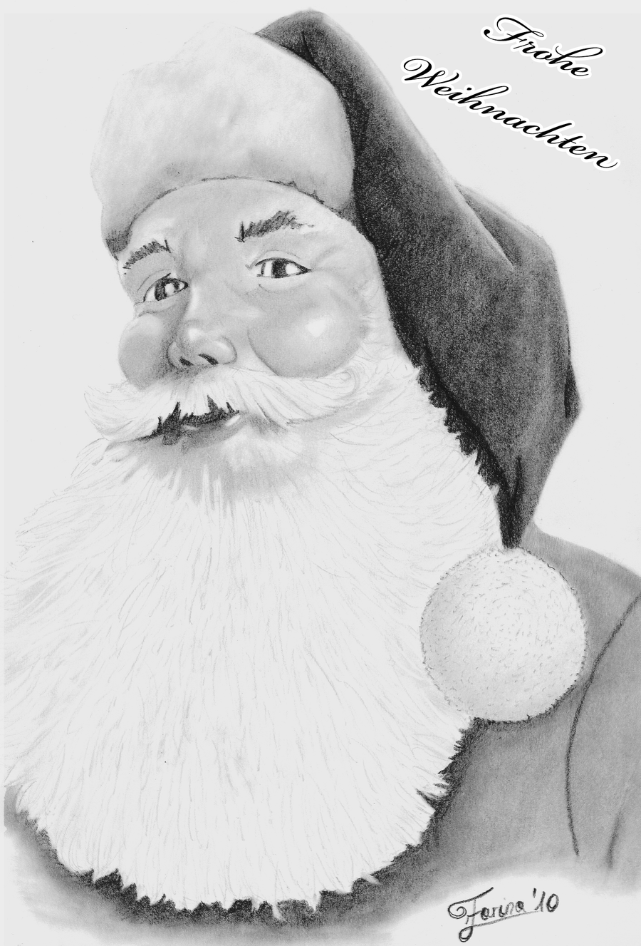 Santa Claus Photo Pencil Drawing