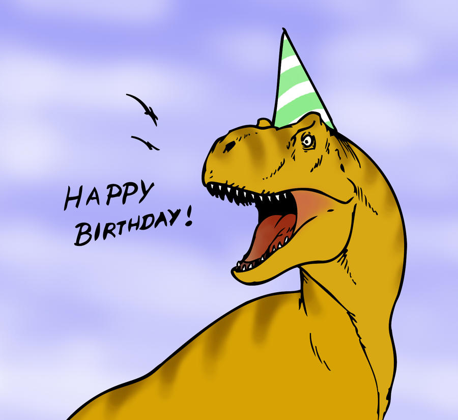 four cute dinosaurs birthday card greetings island printable - dinosaur ...