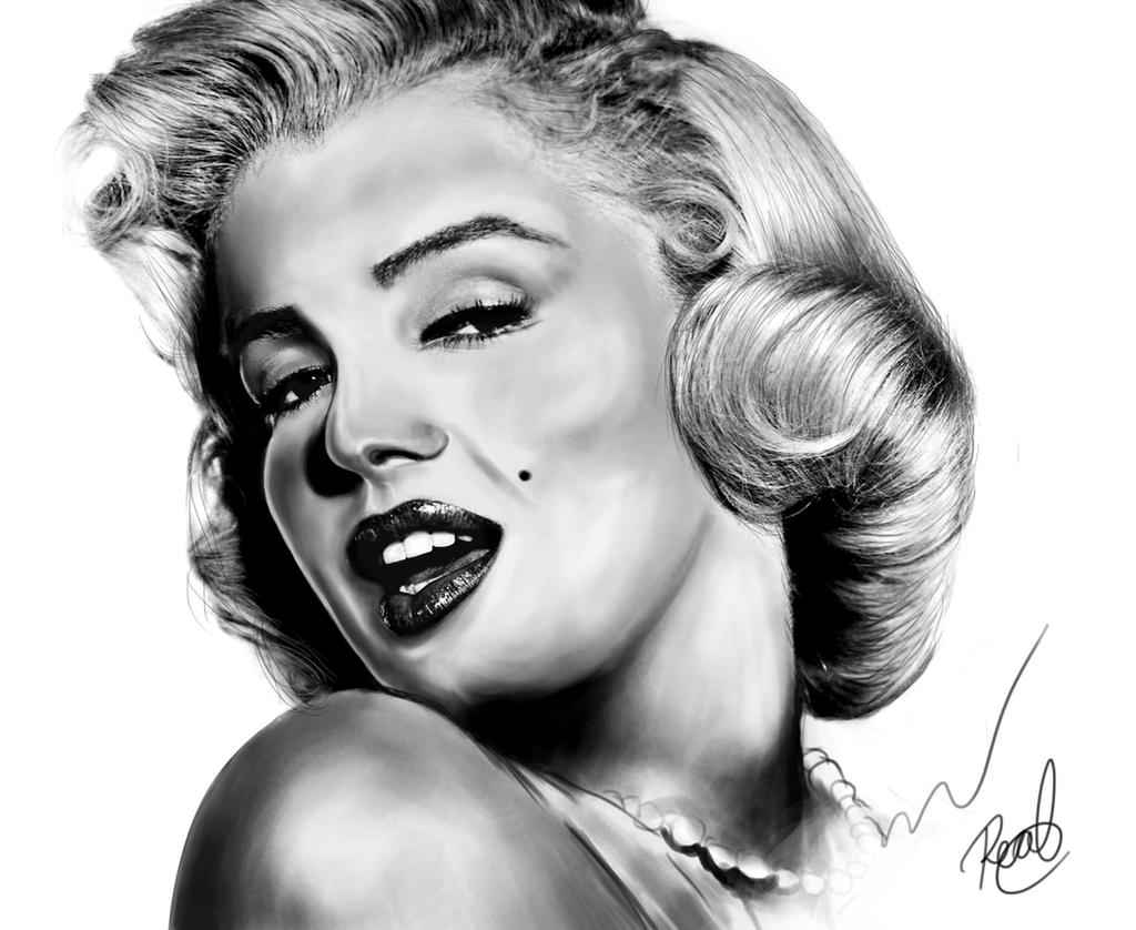 Marilyn Monroe in black and white by danielgood19 on