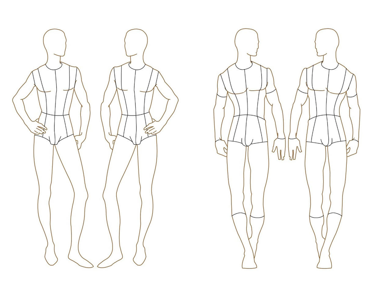 Male Body Template For Fashion Design Intended For Blank Model Sketch Template