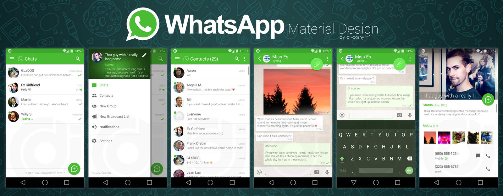  WhatsApp  Material UI  by dj corny on DeviantArt