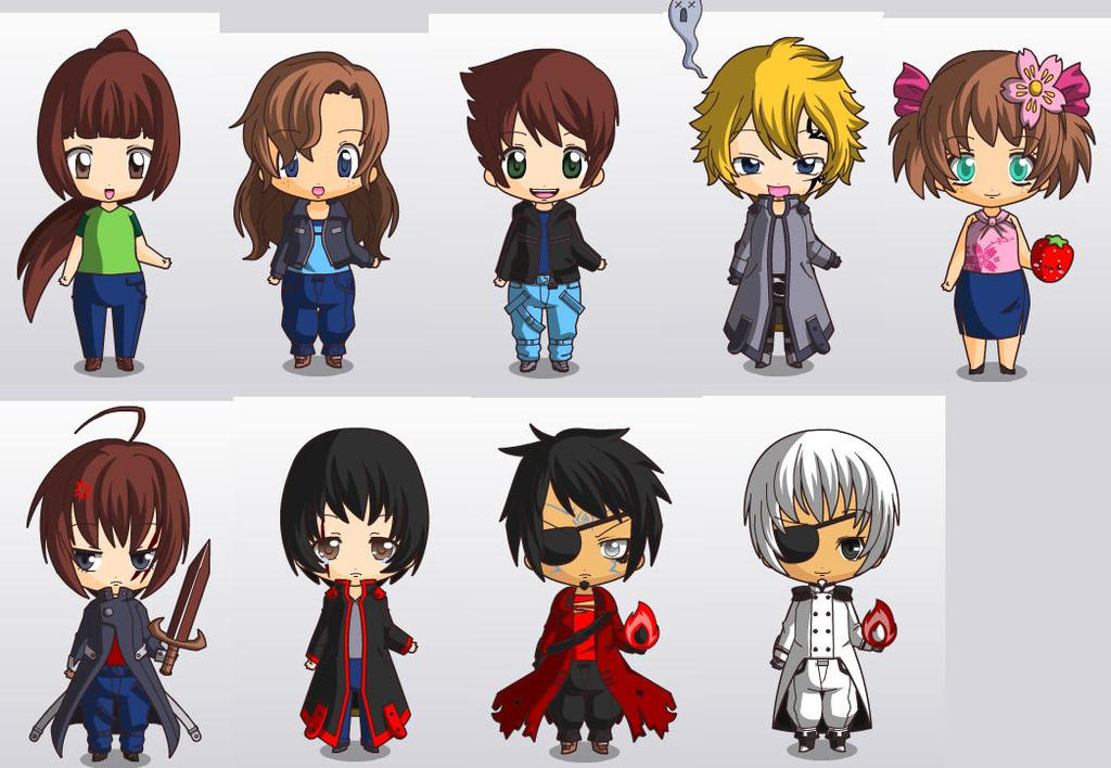 My Characters in Chibi form by TadashiRaiden on DeviantArt