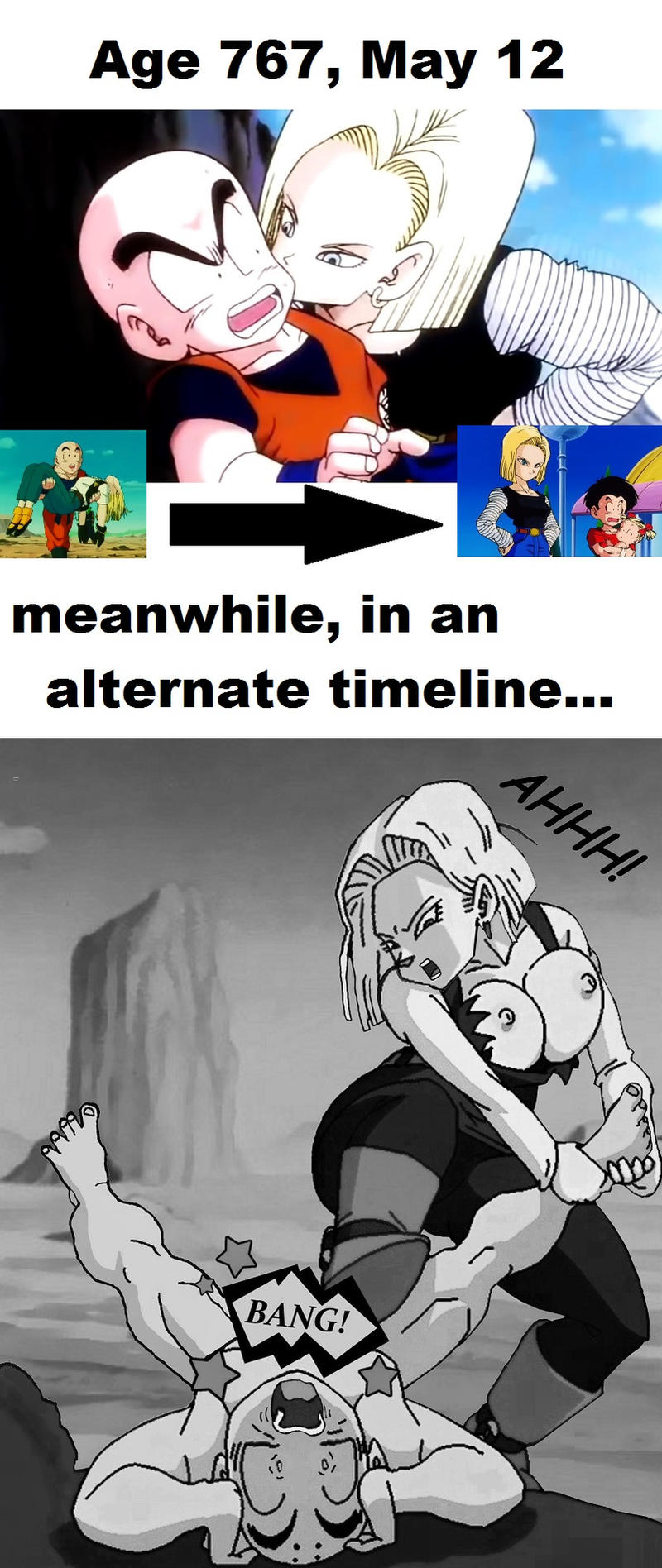 Krillin And Android 18 Meme Original Art By DBoy By Blackstone27