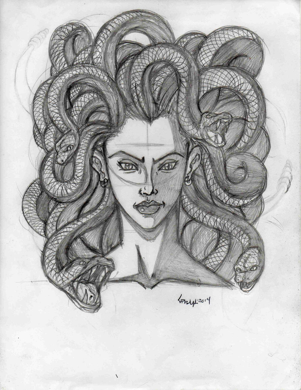 Medusa face sketch finished by TefenTheScorpion on DeviantArt