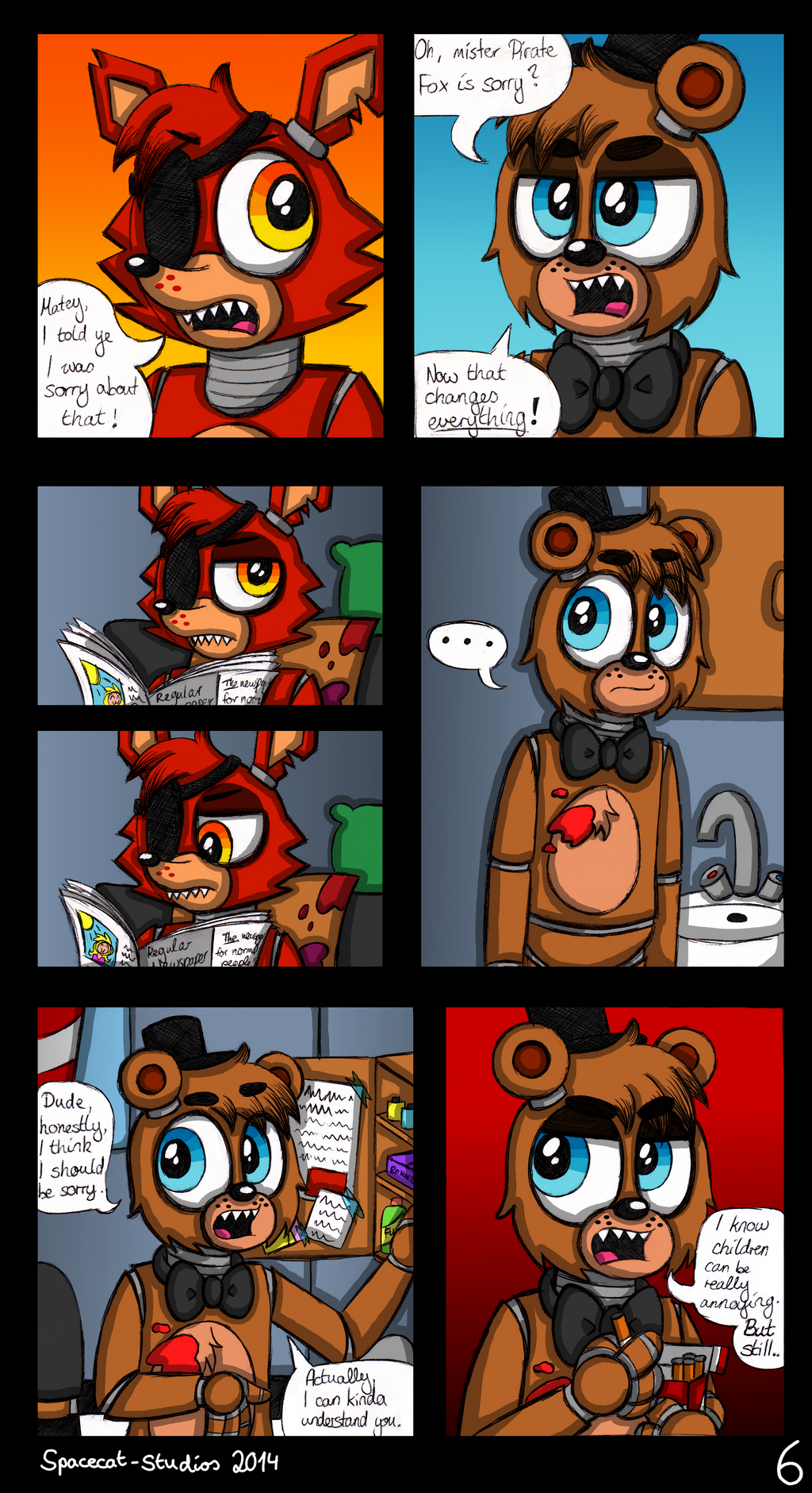 Out Of Order A FNaF Comic Ch. 1 P. 6 by SpacecatStudios on DeviantArt