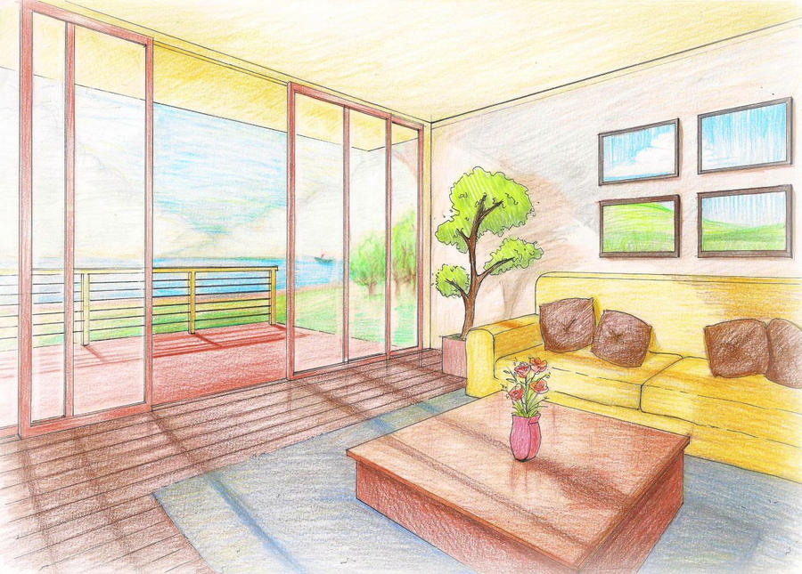 Interior Perspective Living Room by rjldeximo on DeviantArt