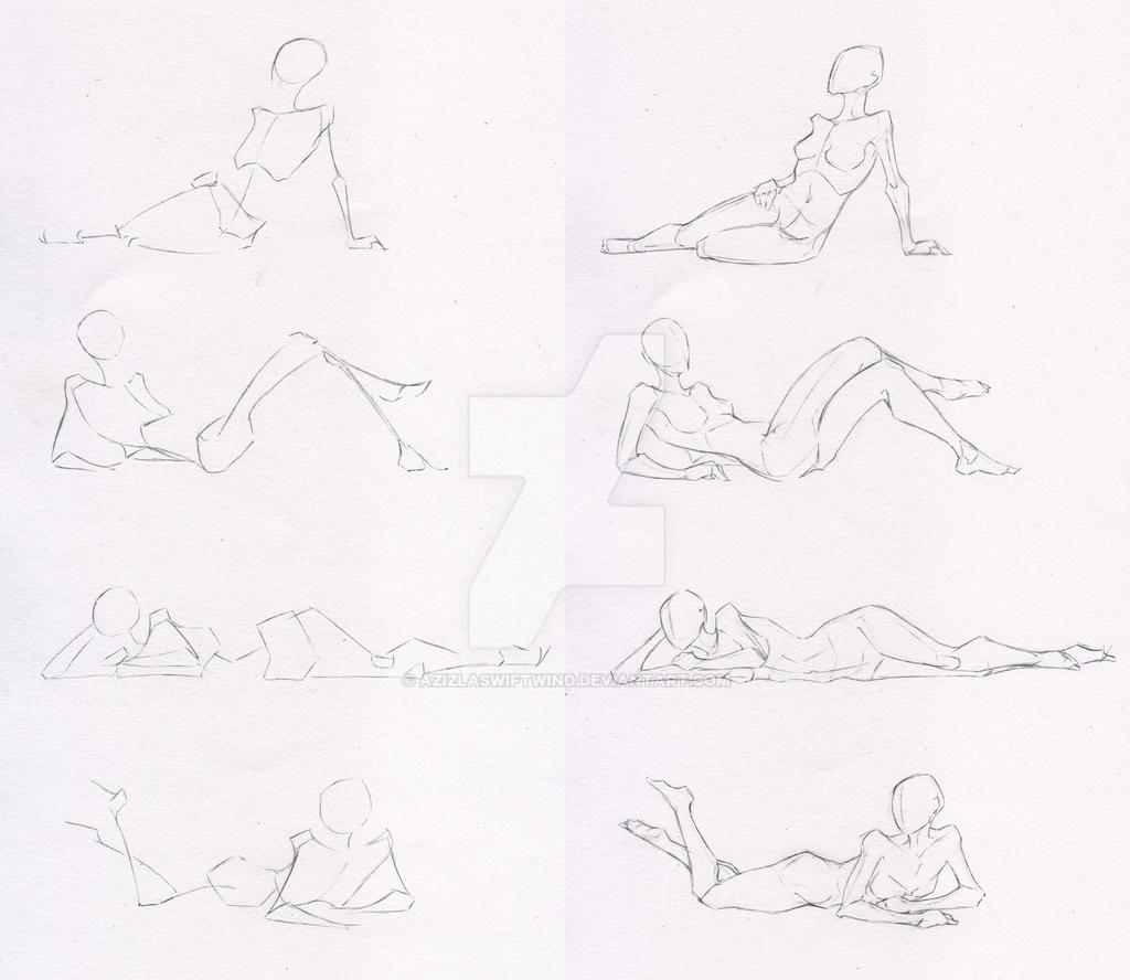 Sketches 50 Woman layingsitting practice by AzizlaSwiftwind on