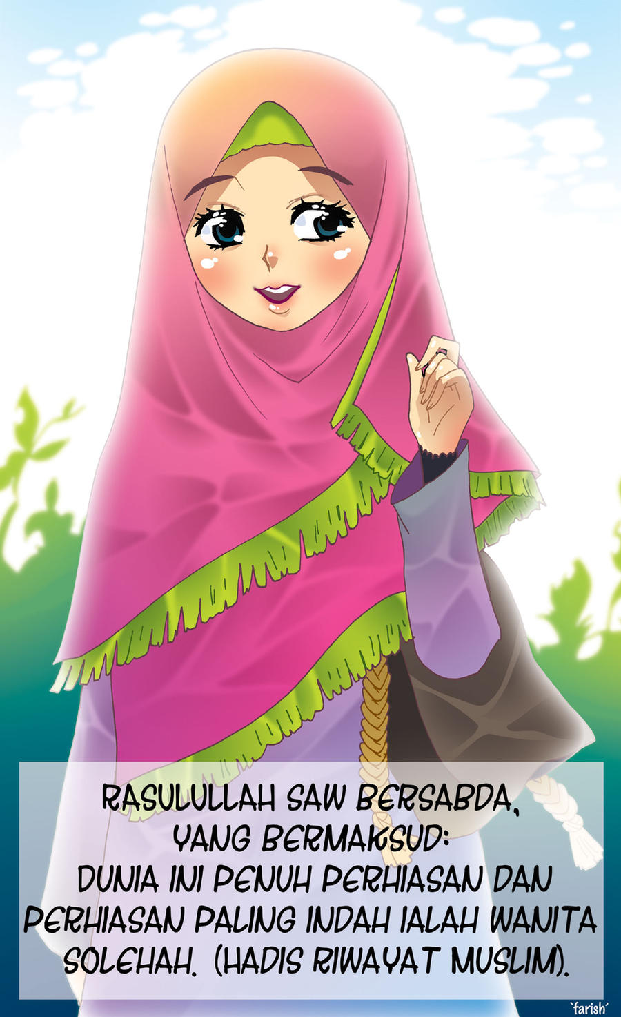 Top Gambar Kartun Muslimah Dengan Kata Kata Kolek Gambar