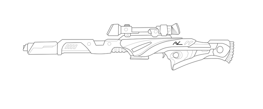 Sniper Rifle Commission Lineart by Nano-Core on DeviantArt