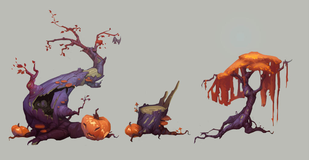 Halloween trees by Nieris