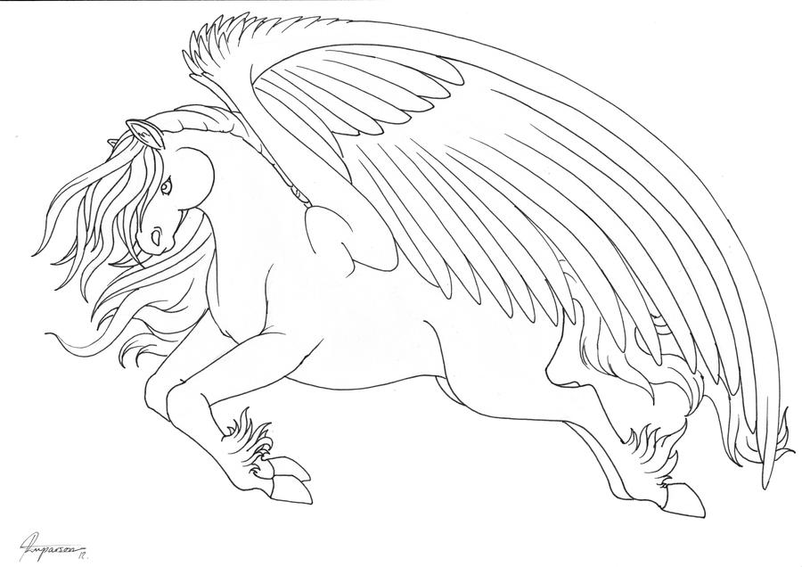 Winged Horse Lineart by bexyboo16 on DeviantArt