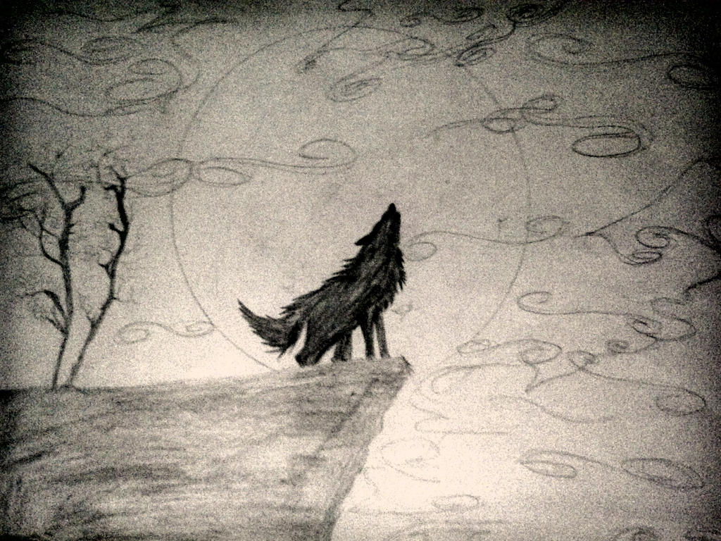 Moonlight Howl (Sketch) by DeadWolvesWalking on DeviantArt