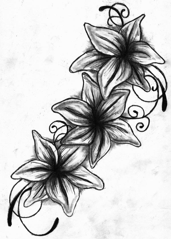 Lily Tattoo Drawing - Black and White by missperple on DeviantArt
