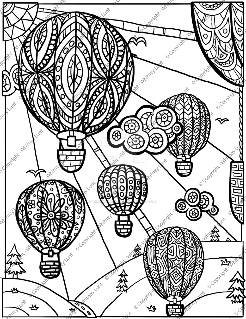 Hot Air Balloon Coloring Page by Cheekydesignz on DeviantArt