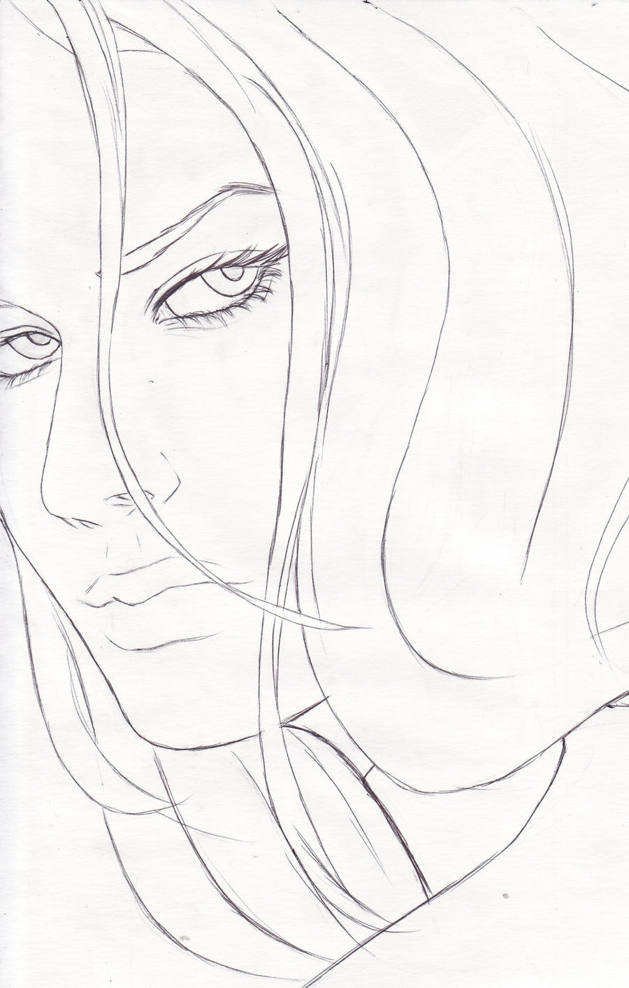 Ayana's face Line art by CleanSlash on DeviantArt