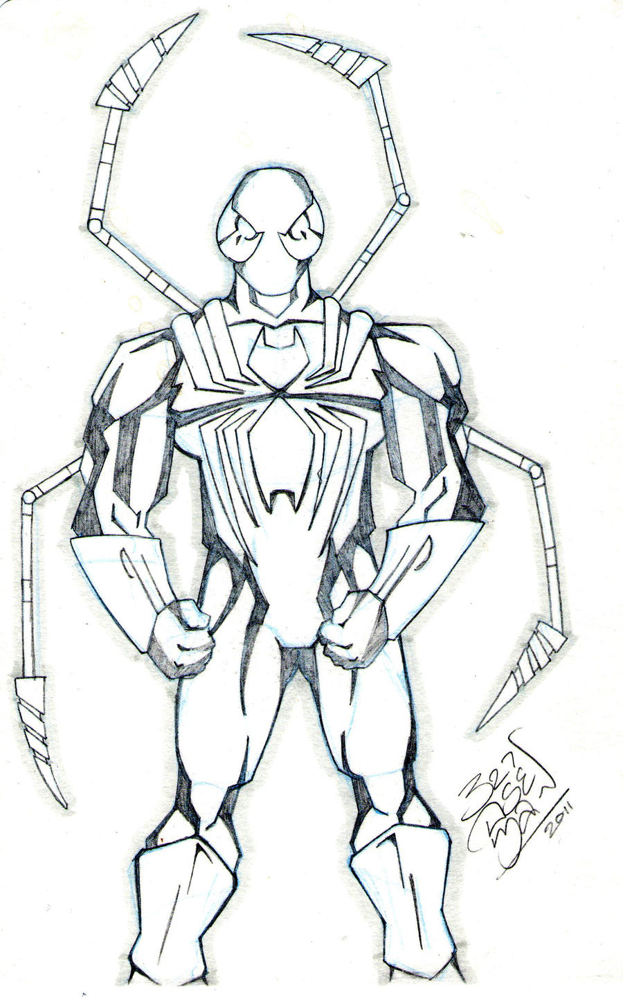Iron Spider man sketch by LloydBridgeman on DeviantArt