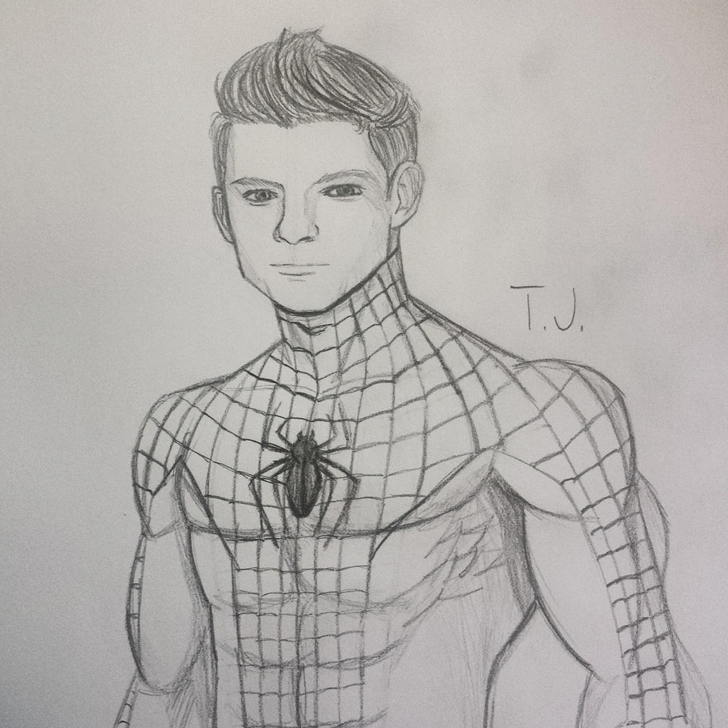 Tom Holland SpiderMan Sketch by TJJones96 on DeviantArt