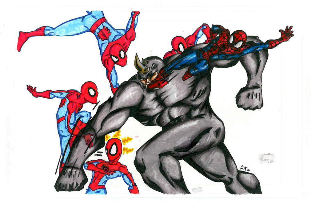 Spider-Man vs. The Rhino by skgreener-lantern on DeviantArt