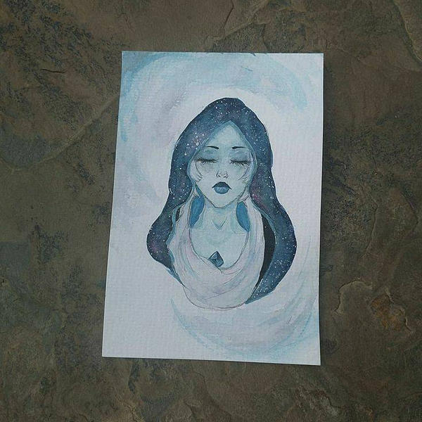 I did a watercolor of blue diamond. I love Steven Universe. Steven universe and it's characters are not mine.