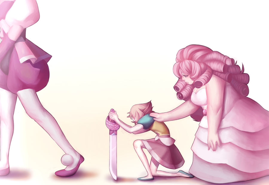 this was based on a pale rose but i just watched the new episode today and hoo boy i love rose quartz/pd