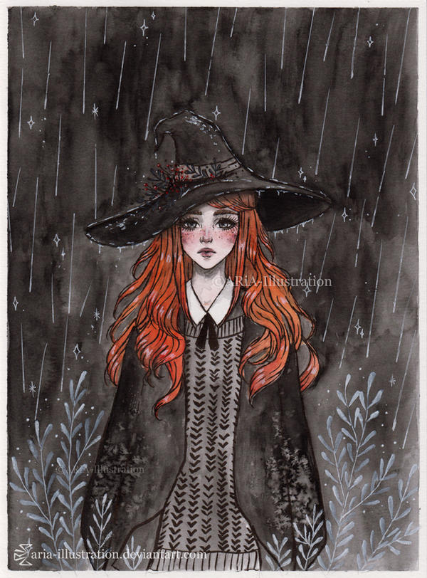 Day5 Inktober- Ginger Witch by ARiA-Illustration on DeviantArt