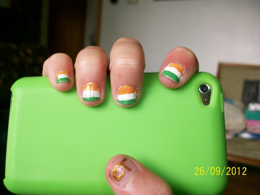 Irish Flag Nail Art for St. Patrick's Day - wide 7