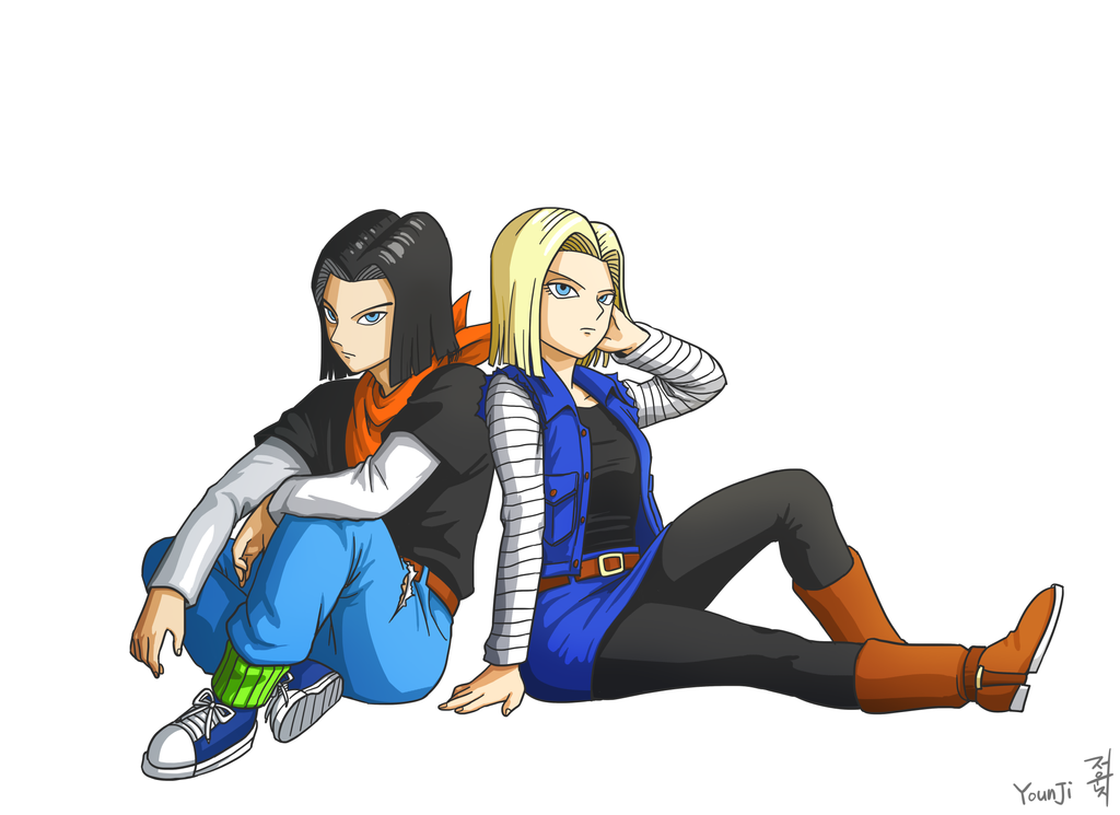 Dragon Ball - Android 17, Android 18 by papersmell on DeviantArt