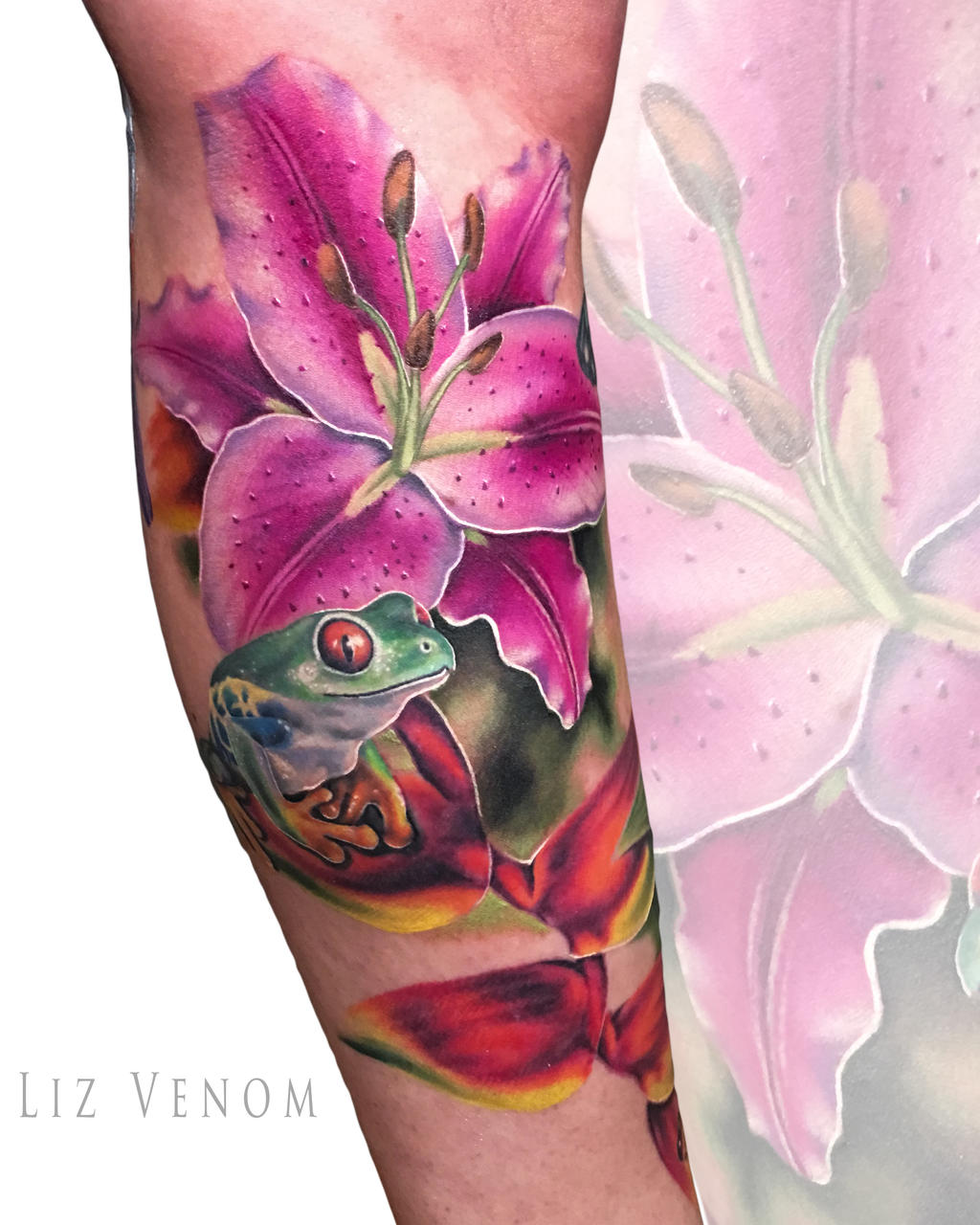 frog lily tattoo idea design flower, liz venom by LizVenom on DeviantArt