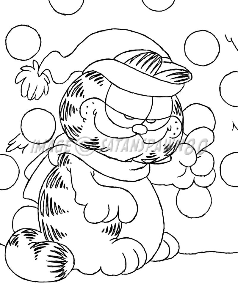 Garfield Christmas Sketch by satanspawn80 on DeviantArt