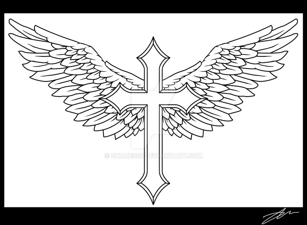 Winged Cross Tattoo by snakes23 on DeviantArt