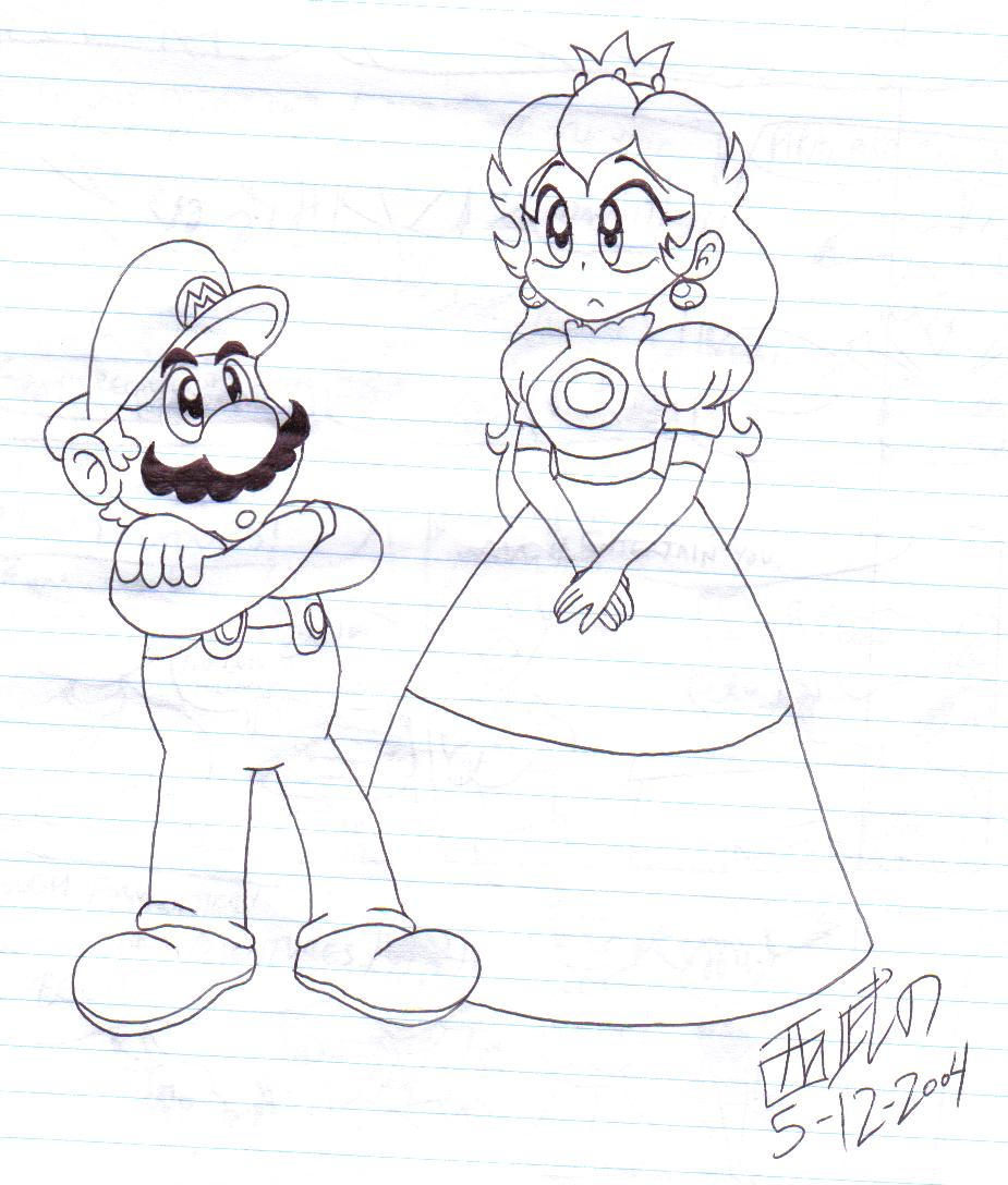 Mario and Peach by TuxedoMoroboshi Mario and Peach by TuxedoMoroboshi