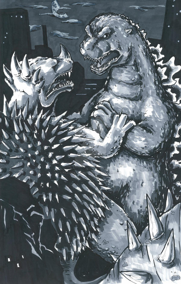 Godzilla Vs Anguirus THe First Monster Challenge. by 
